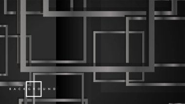 Vektör Modern Soyut Kareler Arka Planlar . siyah ve gri metal renk degradesi ile. eps 10 şablonu