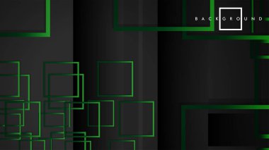 Vektör Modern Soyut Kareler Arka Planlar . siyah yeşil degrade ile. eps 10 şablonu
