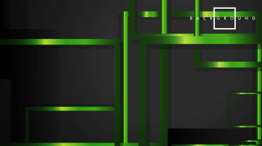 Vektör Modern Soyut Kareler Arka Planlar . siyah ve yeşil metal renk degradesi ile. eps 10 şablonu