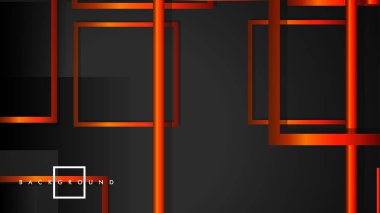 Vektör Modern Soyut Kareler Arka Planlar . siyah turuncu degrade ile. eps 10 şablonu