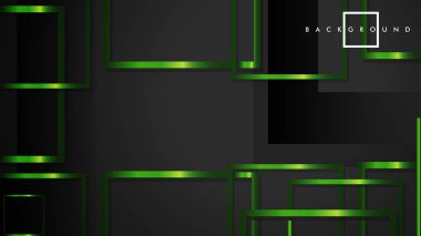 Vektör Modern Soyut Kareler Arka Planlar . siyah ve yeşil metal renk degradesi ile. eps 10 şablonu