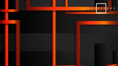 Vektör Modern Soyut Kareler Arka Planlar . siyah turuncu degrade ile. eps 10 şablonu