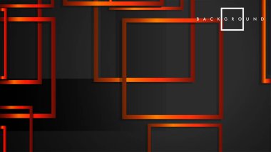 Vektör Modern Soyut Kareler Arka Planlar . siyah turuncu degrade ile. eps 10 şablonu
