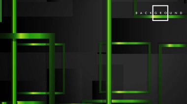 Vektör Modern Soyut Kareler Arka Planlar . siyah ve yeşil metal renk degradesi ile. eps 10 şablonu