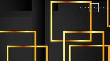 Vektör Modern Soyut Kareler Arka Planlar . siyah ve altın renk degradesi ile. eps 10 şablonu