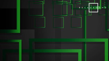 Vektör Modern Soyut Kareler Arka Planlar . siyah yeşil degrade ile. eps 10 şablonu