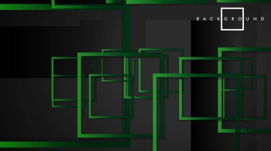 Vektör Modern Soyut Kareler Arka Planlar . siyah yeşil degrade ile. eps 10 şablonu