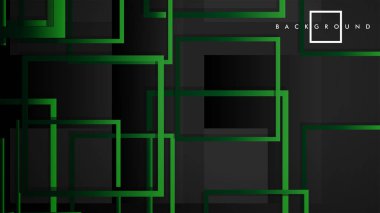Vektör Modern Soyut Kareler Arka Planlar . siyah yeşil degrade ile. eps 10 şablonu