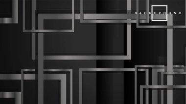 Vektör Modern Soyut Kareler Arka Planlar . siyah ve gri metal renk degradesi ile. eps 10 şablonu