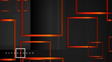 Vektör Modern Soyut Kareler Arka Planlar . siyah turuncu degrade ile. eps 10 şablonu
