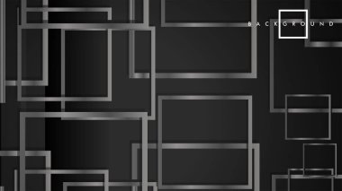 Vektör Modern Soyut Kareler Arka Planlar . siyah ve gri metal renk degradesi ile. eps 10 şablonu