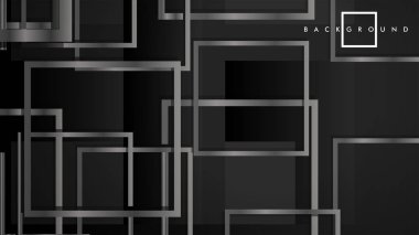 Vektör Modern Soyut Kareler Arka Planlar . siyah ve gri metal renk degradesi ile. eps 10 şablonu