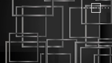 Vektör Modern Soyut Kareler Arka Planlar . siyah ve gri metal renk degradesi ile. eps 10 şablonu