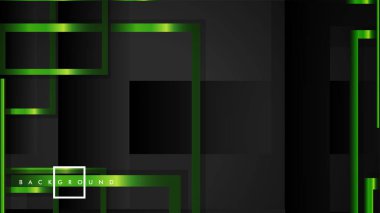 Vektör Modern Soyut Kareler Arka Planlar . siyah ve yeşil metal renk degradesi ile. eps 10 şablonu