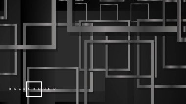Vektör Modern Soyut Kareler Arka Planlar . siyah ve gri metal renk degradesi ile. eps 10 şablonu