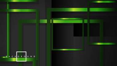 Vektör Modern Soyut Kareler Arka Planlar . siyah ve yeşil metal renk degradesi ile. eps 10 şablonu