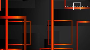 Vektör Modern Soyut Kareler Arka Planlar . siyah turuncu degrade ile. eps 10 şablonu