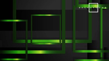 Vektör Modern Soyut Kareler Arka Planlar . siyah ve yeşil metal renk degradesi ile. eps 10 şablonu