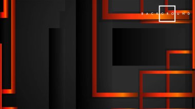 Vektör Modern Soyut Kareler Arka Planlar . siyah turuncu degrade ile. eps 10 şablonu