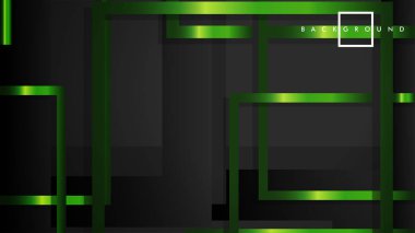 Vektör Modern Soyut Kareler Arka Planlar . siyah ve yeşil metal renk degradesi ile. eps 10 şablonu