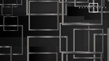 Vektör Modern Soyut Kareler Arka Planlar . siyah ve gri metal renk degradesi ile. eps 10 şablonu