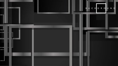 Vektör Modern Soyut Kareler Arka Planlar . siyah ve gri metal renk degradesi ile. eps 10 şablonu