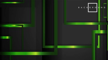 Vektör Modern Soyut Kareler Arka Planlar . siyah ve yeşil metal renk degradesi ile. eps 10 şablonu