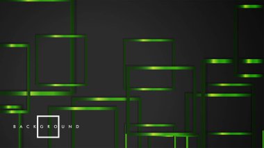 Vektör Modern Soyut Kareler Arka Planlar . siyah ve yeşil metal renk degradesi ile. eps 10 şablonu