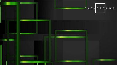 Vektör Modern Soyut Kareler Arka Planlar . siyah ve yeşil metal renk degradesi ile. eps 10 şablonu