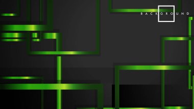 Vektör Modern Soyut Kareler Arka Planlar . siyah ve yeşil metal renk degradesi ile. eps 10 şablonu