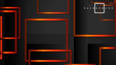 Vektör Modern Soyut Kareler Arka Planlar . siyah turuncu degrade ile. eps 10 şablonu