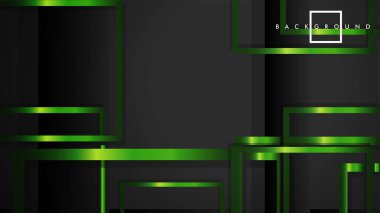 Vektör Modern Soyut Kareler Arka Planlar . siyah ve yeşil metal renk degradesi ile. eps 10 şablonu