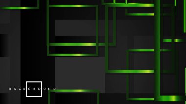 Vektör Modern Soyut Kareler Arka Planlar . siyah ve yeşil metal renk degradesi ile. eps 10 şablonu