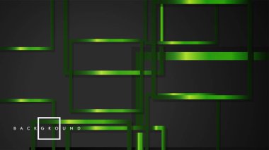 Vektör Modern Soyut Kareler Arka Planlar . siyah ve yeşil metal renk degradesi ile. eps 10 şablonu