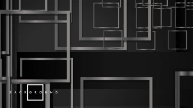 Vektör Modern Soyut Kareler Arka Planlar . siyah ve gri metal renk degradesi ile. eps 10 şablonu