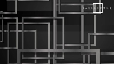 Vektör Modern Soyut Kareler Arka Planlar . siyah ve gri metal renk degradesi ile. eps 10 şablonu