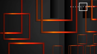 Vektör Modern Soyut Kareler Arka Planlar . siyah turuncu degrade ile. eps 10 şablonu