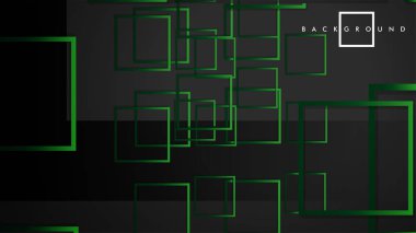 Vektör Modern Soyut Kareler Arka Planlar . siyah yeşil degrade ile. eps 10 şablonu