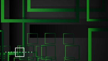 Vektör Modern Soyut Kareler Arka Planlar . siyah yeşil degrade ile. eps 10 şablonu