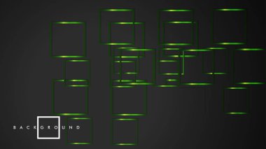 Vektör Modern Soyut Kareler Arka Planlar . siyah ve yeşil metal renk degradesi ile. eps 10 şablonu