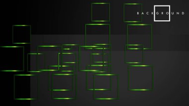 Vektör Modern Soyut Kareler Arka Planlar . siyah ve yeşil metal renk degradesi ile. eps 10 şablonu