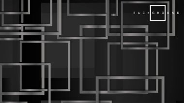 Vektör Modern Soyut Kareler Arka Planlar . siyah ve gri metal renk degradesi ile. eps 10 şablonu