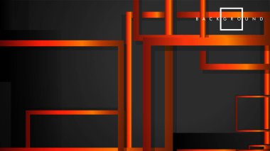 Vektör Modern Soyut Kareler Arka Planlar . siyah turuncu degrade ile. eps 10 şablonu