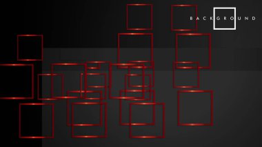 Vektör Modern Soyut Kareler Arka Planlar . siyah ve kırmızı metal renk degradesi ile. eps 10 şablonu