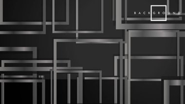 Vektör Modern Soyut Kareler Arka Planlar . siyah ve gri metal renk degradesi ile. eps 10 şablonu