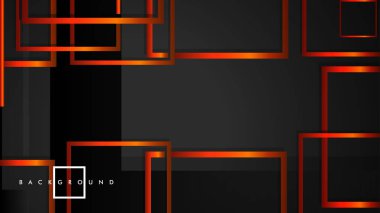 Vektör Modern Soyut Kareler Arka Planlar . siyah turuncu degrade ile. eps 10 şablonu