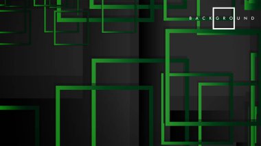 Vektör Modern Soyut Kareler Arka Planlar . siyah yeşil degrade ile. eps 10 şablonu