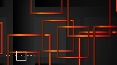 Vektör Modern Soyut Kareler Arka Planlar . siyah turuncu degrade ile. eps 10 şablonu