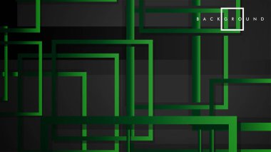 Vektör Modern Soyut Kareler Arka Planlar . siyah yeşil degrade ile. eps 10 şablonu