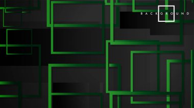 Vektör Modern Soyut Kareler Arka Planlar . siyah yeşil degrade ile. eps 10 şablonu